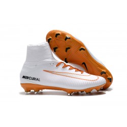 Sklep Buty piłkarskie Nike Mercurial Superfly V FG Biały Pomarańczowy